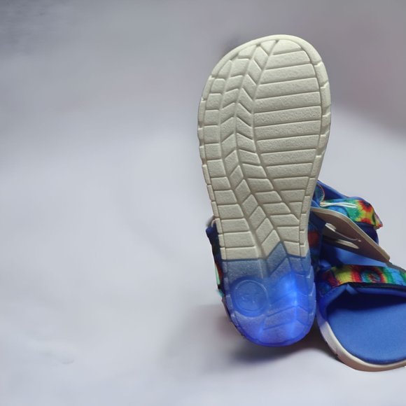 NWT Surprize By Stride Rite Boys Light Up Water Shoes Memory Foam Blue Size 12 - Picture 5 of 11